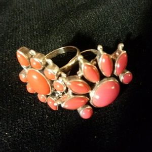 925 Sterling Pair of Jasper Rings